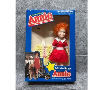 Vintage 1982 Knickerbocker Movie Star Annie Doll with Party Dress and Shoes